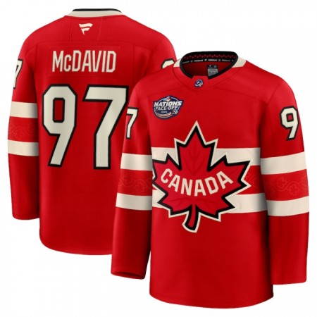 Miehille Kanada Pelipaita 4 Nations Face Off 2025 Fanatics Premium Connor McDavid Punainen